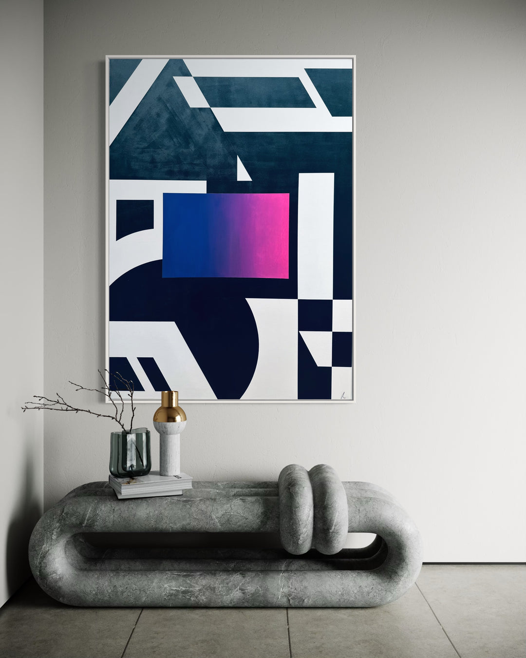 Stand Out: No. 2 - Flamingo Blue - Originalwerk 140 x 100 cm